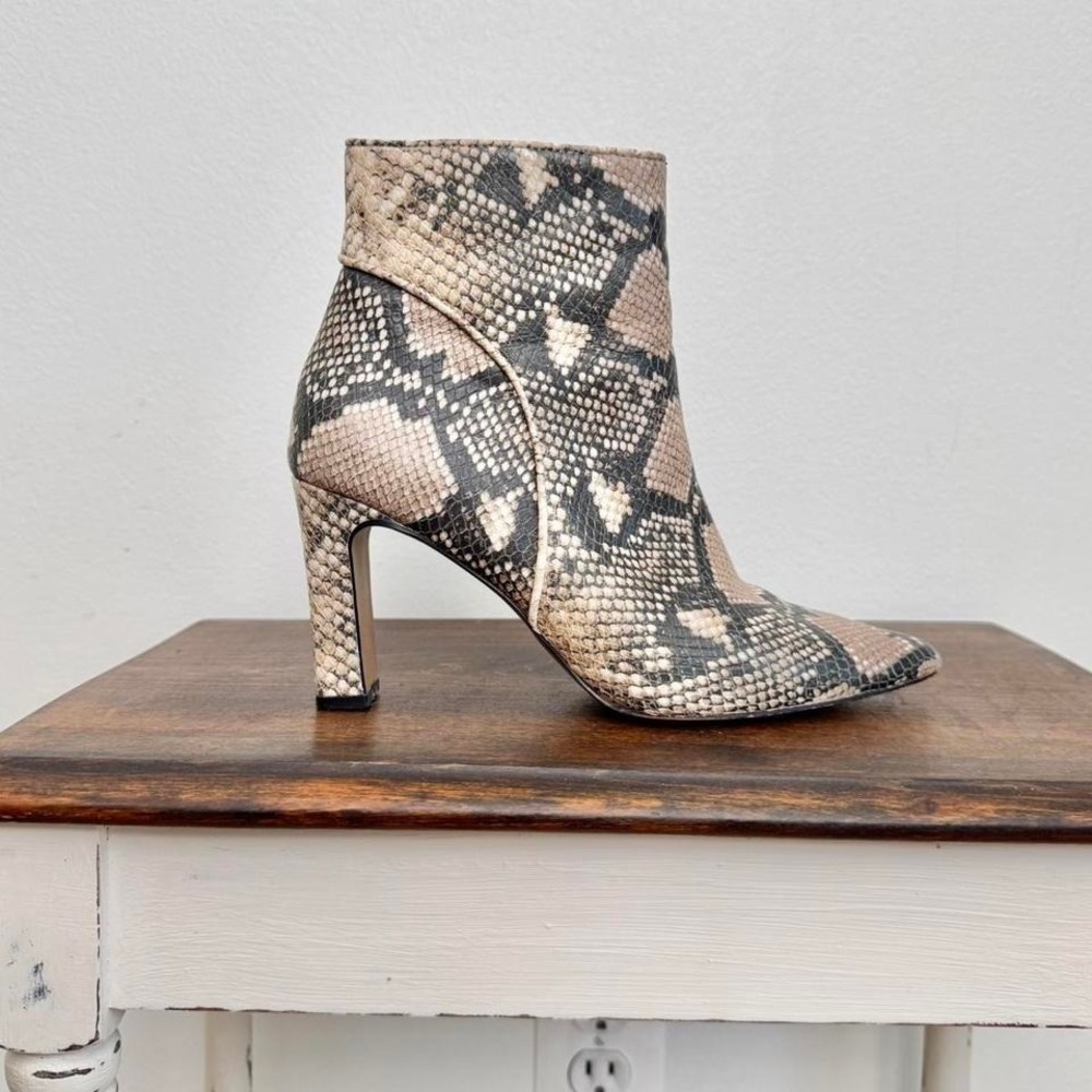 Vintage Steve Madden snakeskin boot size 6.5 python grey black tan leather‎ Y2K